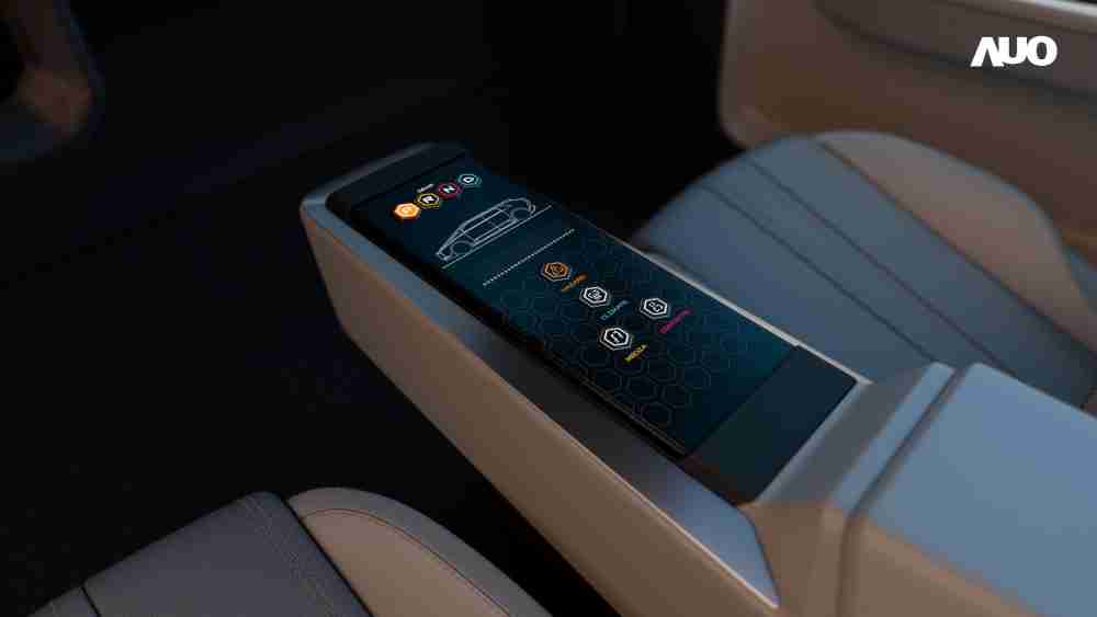 万利以人性化设计打造多变形态中控显示(Morphing Center Control)，，不使用时仅平面显示信息，，，进行操作时，，，显示器则会动态隆起，，转变成3D实体按钮，，，，并有触觉回馈，，，，展示人机互动新体验