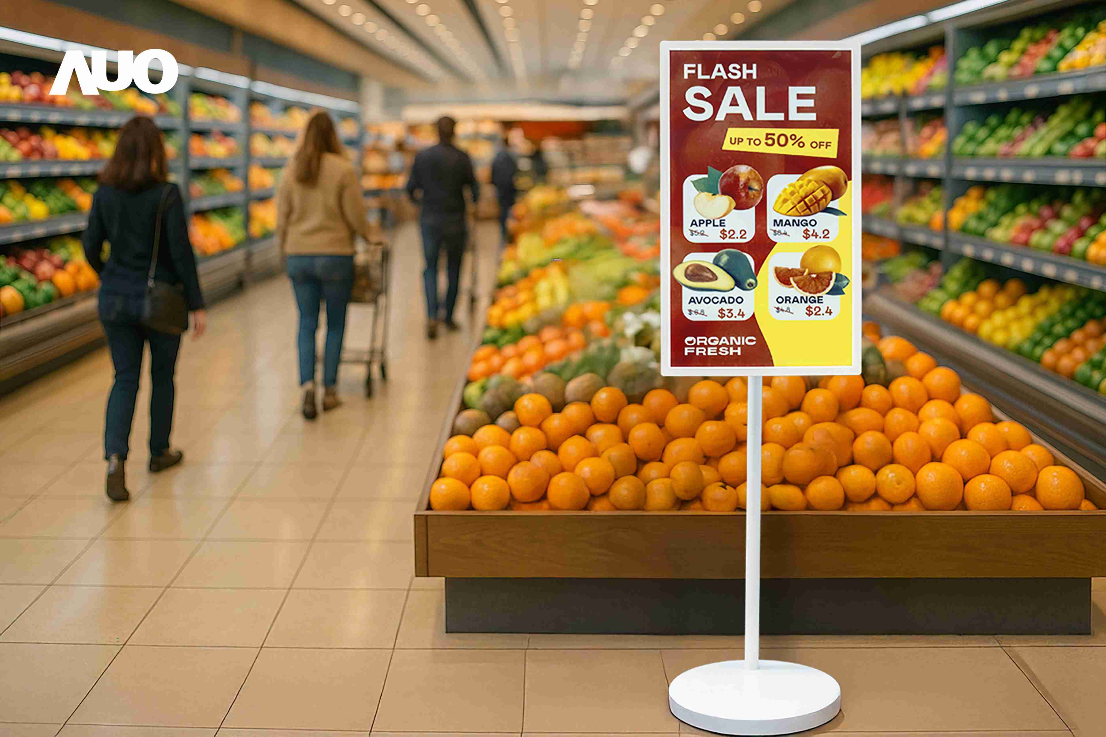 达擎首亮相低功耗、、全彩的〝aecoPost电子纸解决方案〞，，，仅在更新画面时需要微量的电力驱动，，无需布建电线的便捷设计，，，，使其可灵活应用、、、、随意置放，，，，并可透过云端或行动装置app，，，轻松管理及排程广告内容，，，晋升店头营销利器。。